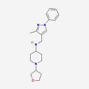 N-[(3-methyl-1-phenylpyrazol-4-yl)methyl]-1-(oxolan-3-yl)piperidin-4-amine