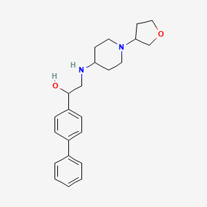 molecular formula C23H30N2O2 B6981785 2-[[1-(Oxolan-3-yl)piperidin-4-yl]amino]-1-(4-phenylphenyl)ethanol 