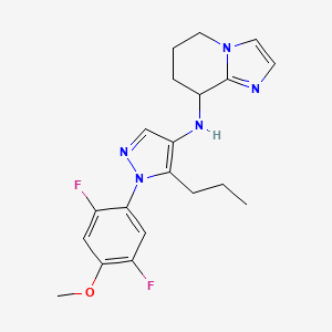 molecular formula C20H23F2N5O B6981792 N-[1-(2,5-difluoro-4-methoxyphenyl)-5-propylpyrazol-4-yl]-5,6,7,8-tetrahydroimidazo[1,2-a]pyridin-8-amine 