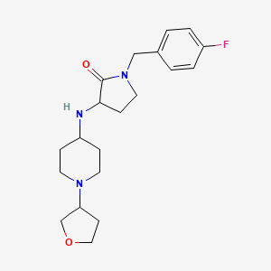 1-[(4-Fluorophenyl)methyl]-3-[[1-(oxolan-3-yl)piperidin-4-yl]amino]pyrrolidin-2-one