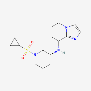 molecular formula C15H24N4O2S B6981813 N-[(3R)-1-cyclopropylsulfonylpiperidin-3-yl]-5,6,7,8-tetrahydroimidazo[1,2-a]pyridin-8-amine 