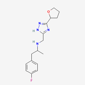 1-(4-fluorophenyl)-N-[[3-(oxolan-2-yl)-1H-1,2,4-triazol-5-yl]methyl]propan-2-amine