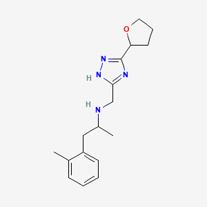 1-(2-methylphenyl)-N-[[3-(oxolan-2-yl)-1H-1,2,4-triazol-5-yl]methyl]propan-2-amine