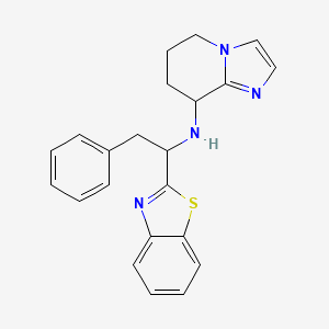 molecular formula C22H22N4S B6981832 N-[1-(1,3-benzothiazol-2-yl)-2-phenylethyl]-5,6,7,8-tetrahydroimidazo[1,2-a]pyridin-8-amine 