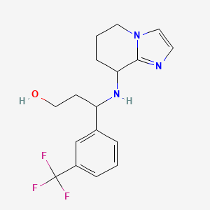 3-(5,6,7,8-Tetrahydroimidazo[1,2-a]pyridin-8-ylamino)-3-[3-(trifluoromethyl)phenyl]propan-1-ol