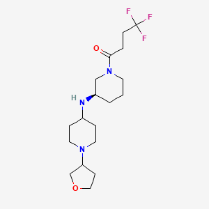 molecular formula C18H30F3N3O2 B6981838 4,4,4-trifluoro-1-[(3R)-3-[[1-(oxolan-3-yl)piperidin-4-yl]amino]piperidin-1-yl]butan-1-one 