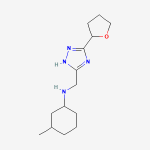 3-methyl-N-[[3-(oxolan-2-yl)-1H-1,2,4-triazol-5-yl]methyl]cyclohexan-1-amine