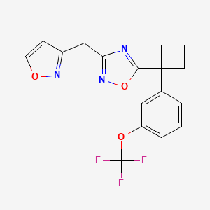 3-(1,2-Oxazol-3-ylmethyl)-5-[1-[3-(trifluoromethoxy)phenyl]cyclobutyl]-1,2,4-oxadiazole