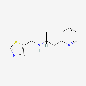 molecular formula C13H17N3S B6981853 N-[(4-methyl-1,3-thiazol-5-yl)methyl]-1-pyridin-2-ylpropan-2-amine 