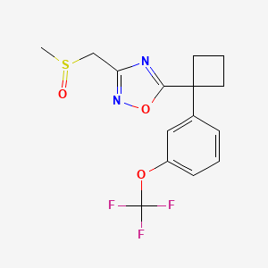 3-(Methylsulfinylmethyl)-5-[1-[3-(trifluoromethoxy)phenyl]cyclobutyl]-1,2,4-oxadiazole