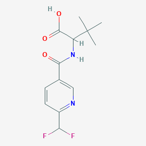 molecular formula C13H16F2N2O3 B6981924 2-[[6-(Difluoromethyl)pyridine-3-carbonyl]amino]-3,3-dimethylbutanoic acid 