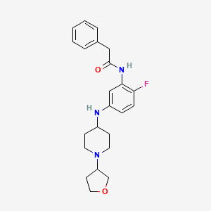 N-[2-fluoro-5-[[1-(oxolan-3-yl)piperidin-4-yl]amino]phenyl]-2-phenylacetamide