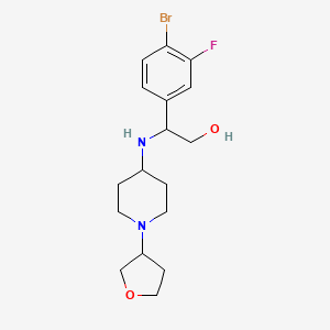 2-(4-Bromo-3-fluorophenyl)-2-[[1-(oxolan-3-yl)piperidin-4-yl]amino]ethanol