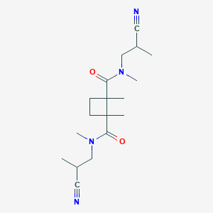 molecular formula C18H28N4O2 B6982024 1-N,2-N-bis(2-cyanopropyl)-1-N,2-N,1,2-tetramethylcyclobutane-1,2-dicarboxamide 