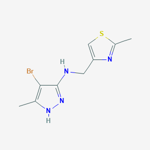 molecular formula C9H11BrN4S B6982059 4-bromo-5-methyl-N-[(2-methyl-1,3-thiazol-4-yl)methyl]-1H-pyrazol-3-amine 