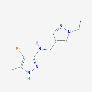 4-bromo-N-[(1-ethylpyrazol-4-yl)methyl]-5-methyl-1H-pyrazol-3-amine