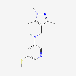 5-methylsulfanyl-N-[(1,3,5-trimethylpyrazol-4-yl)methyl]pyridin-3-amine