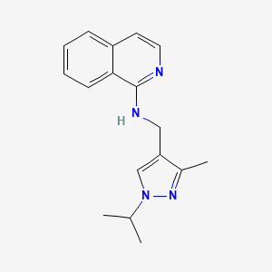 molecular formula C17H20N4 B6982101 N-[(3-methyl-1-propan-2-ylpyrazol-4-yl)methyl]isoquinolin-1-amine 