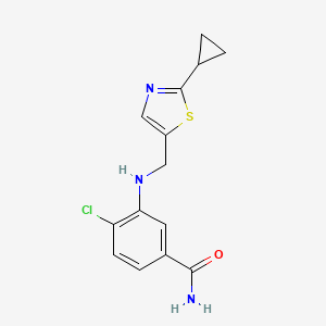 4-Chloro-3-[(2-cyclopropyl-1,3-thiazol-5-yl)methylamino]benzamide