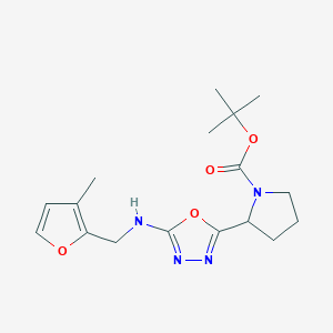 molecular formula C17H24N4O4 B6982147 Tert-butyl 2-[5-[(3-methylfuran-2-yl)methylamino]-1,3,4-oxadiazol-2-yl]pyrrolidine-1-carboxylate 