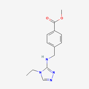 molecular formula C13H16N4O2 B6982164 Methyl 4-[[(4-ethyl-1,2,4-triazol-3-yl)amino]methyl]benzoate 