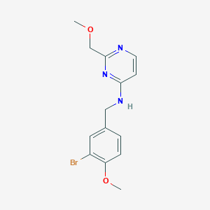 molecular formula C14H16BrN3O2 B6982166 N-[(3-bromo-4-methoxyphenyl)methyl]-2-(methoxymethyl)pyrimidin-4-amine 