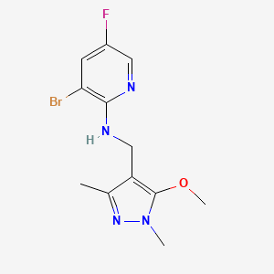 3-bromo-5-fluoro-N-[(5-methoxy-1,3-dimethylpyrazol-4-yl)methyl]pyridin-2-amine