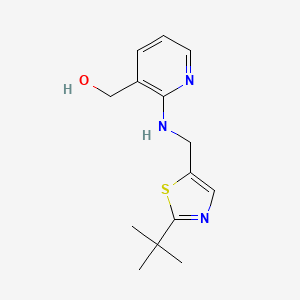 molecular formula C14H19N3OS B6982211 [2-[(2-Tert-butyl-1,3-thiazol-5-yl)methylamino]pyridin-3-yl]methanol 