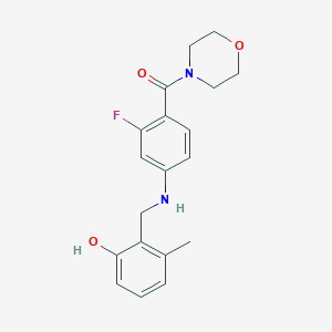 molecular formula C19H21FN2O3 B6982215 [2-Fluoro-4-[(2-hydroxy-6-methylphenyl)methylamino]phenyl]-morpholin-4-ylmethanone 