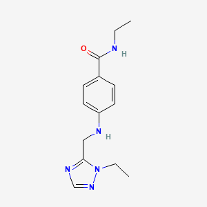 molecular formula C14H19N5O B6982231 N-ethyl-4-[(2-ethyl-1,2,4-triazol-3-yl)methylamino]benzamide 