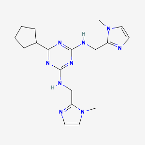 6-cyclopentyl-2-N,4-N-bis[(1-methylimidazol-2-yl)methyl]-1,3,5-triazine-2,4-diamine