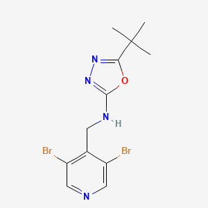 5-tert-butyl-N-[(3,5-dibromopyridin-4-yl)methyl]-1,3,4-oxadiazol-2-amine