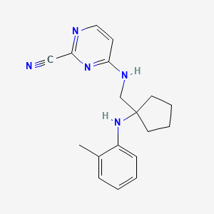 4-[[1-(2-Methylanilino)cyclopentyl]methylamino]pyrimidine-2-carbonitrile