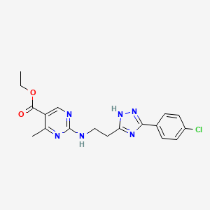 ethyl 2-[2-[3-(4-chlorophenyl)-1H-1,2,4-triazol-5-yl]ethylamino]-4-methylpyrimidine-5-carboxylate