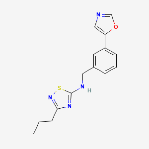 N-[[3-(1,3-oxazol-5-yl)phenyl]methyl]-3-propyl-1,2,4-thiadiazol-5-amine