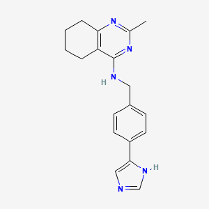 molecular formula C19H21N5 B6982381 N-[[4-(1H-imidazol-5-yl)phenyl]methyl]-2-methyl-5,6,7,8-tetrahydroquinazolin-4-amine 