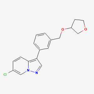 6-Chloro-3-[3-(oxolan-3-yloxymethyl)phenyl]pyrazolo[1,5-a]pyridine