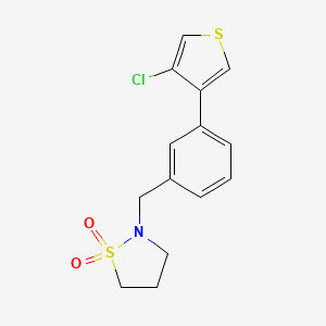 2-[[3-(4-Chlorothiophen-3-yl)phenyl]methyl]-1,2-thiazolidine 1,1-dioxide