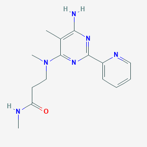 3-[(6-amino-5-methyl-2-pyridin-2-ylpyrimidin-4-yl)-methylamino]-N-methylpropanamide