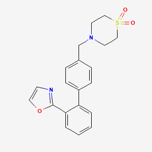 molecular formula C20H20N2O3S B6982447 4-[[4-[2-(1,3-Oxazol-2-yl)phenyl]phenyl]methyl]-1,4-thiazinane 1,1-dioxide 