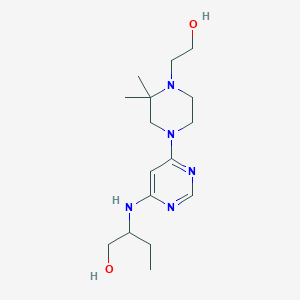 2-[[6-[4-(2-Hydroxyethyl)-3,3-dimethylpiperazin-1-yl]pyrimidin-4-yl]amino]butan-1-ol