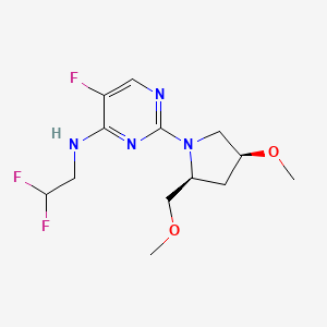 molecular formula C13H19F3N4O2 B6982474 N-(2,2-difluoroethyl)-5-fluoro-2-[(2S,4S)-4-methoxy-2-(methoxymethyl)pyrrolidin-1-yl]pyrimidin-4-amine 