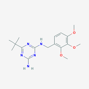 molecular formula C17H25N5O3 B6982485 6-tert-butyl-2-N-[(2,3,4-trimethoxyphenyl)methyl]-1,3,5-triazine-2,4-diamine 