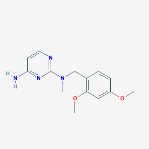 molecular formula C15H20N4O2 B6982518 2-N-[(2,4-dimethoxyphenyl)methyl]-2-N,6-dimethylpyrimidine-2,4-diamine 