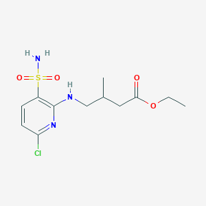 Ethyl 4-[(6-chloro-3-sulfamoylpyridin-2-yl)amino]-3-methylbutanoate