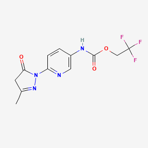 2,2,2-trifluoroethyl N-[6-(3-methyl-5-oxo-4H-pyrazol-1-yl)pyridin-3-yl]carbamate