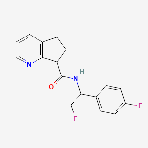 N-[2-fluoro-1-(4-fluorophenyl)ethyl]-6,7-dihydro-5H-cyclopenta[b]pyridine-7-carboxamide