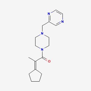 molecular formula C17H24N4O B6982617 2-Cyclopentylidene-1-[4-(pyrazin-2-ylmethyl)piperazin-1-yl]propan-1-one 