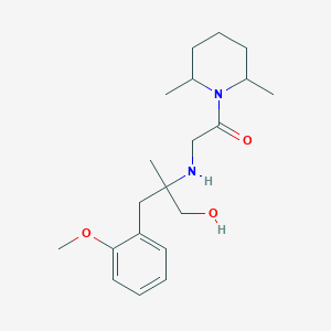 molecular formula C20H32N2O3 B6982649 1-(2,6-Dimethylpiperidin-1-yl)-2-[[1-hydroxy-3-(2-methoxyphenyl)-2-methylpropan-2-yl]amino]ethanone 