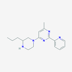 molecular formula C17H23N5 B6982684 4-Methyl-6-(3-propylpiperazin-1-yl)-2-pyridin-2-ylpyrimidine 